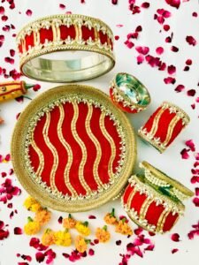 Karwa Chauth Red Velvet Thali Set