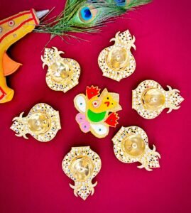 Kalash Akhand Diya With Kundan Work