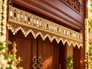 Golden Mirror-Work Toran